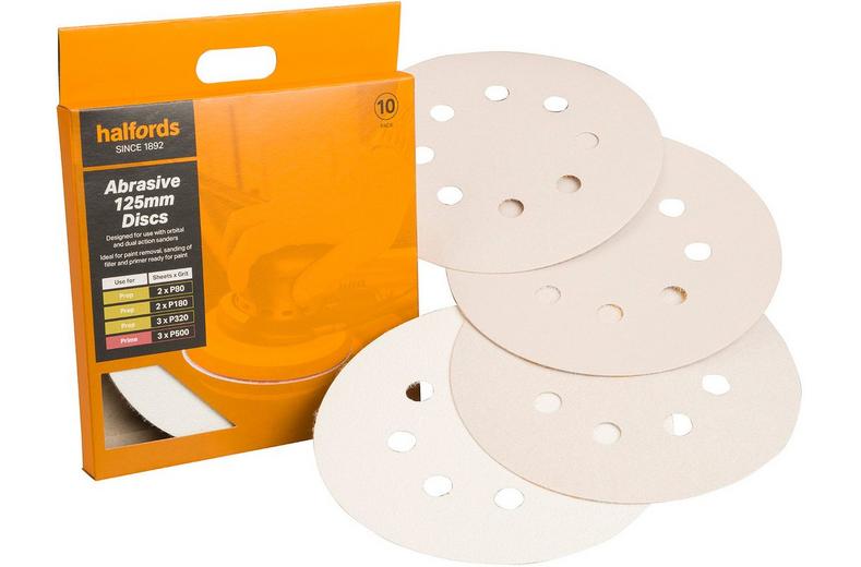 Halfords 125mm Assorted Sanding Discs x10 Halfords 125mm Assorted Sanding Discs x10