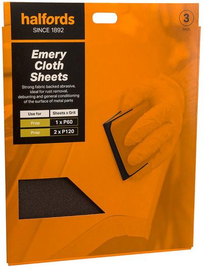Halfords Emery Cloth Sheets x3 Halfords Emery Cloth Sheets x3