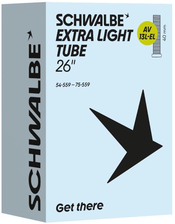 Halfords Schwalbe Extra Light Schrader Inner Tubes, 26x2.10-3.00 inch | Pricematch, Extra 8% off for BC Members, Free Bike Health Check, Cycle2Work Scheme & 0% APR Finance.