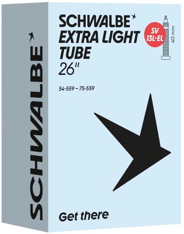 Halfords Schwalbe Extra Light MTB Presta Inner Tubes, 26x2.10-3.00 inch 40mm Valve | Pricematch, Extra 8% off for BC Members, Free Bike Health Check, Cycle2Work Scheme & 0% APR Finance.