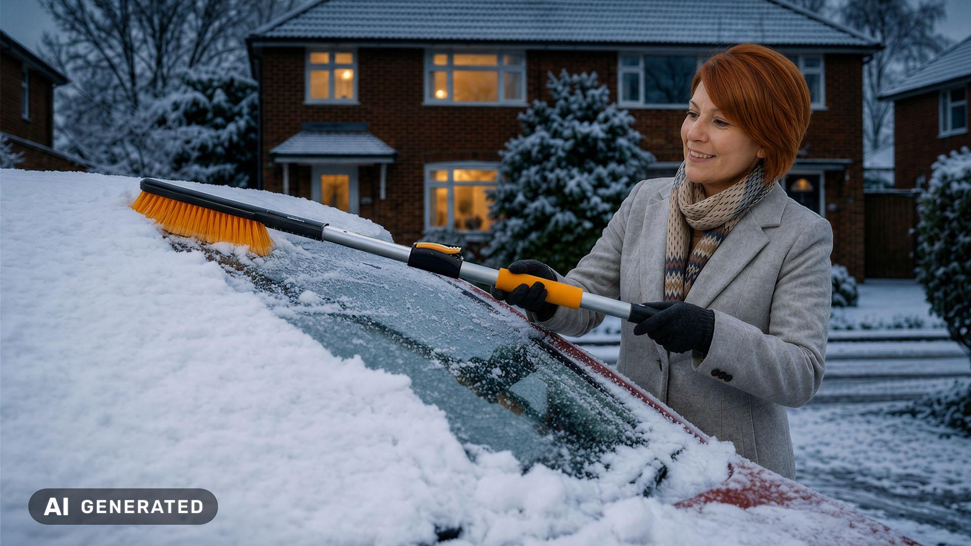Halfords Telescopic Snow Broom with Scraper