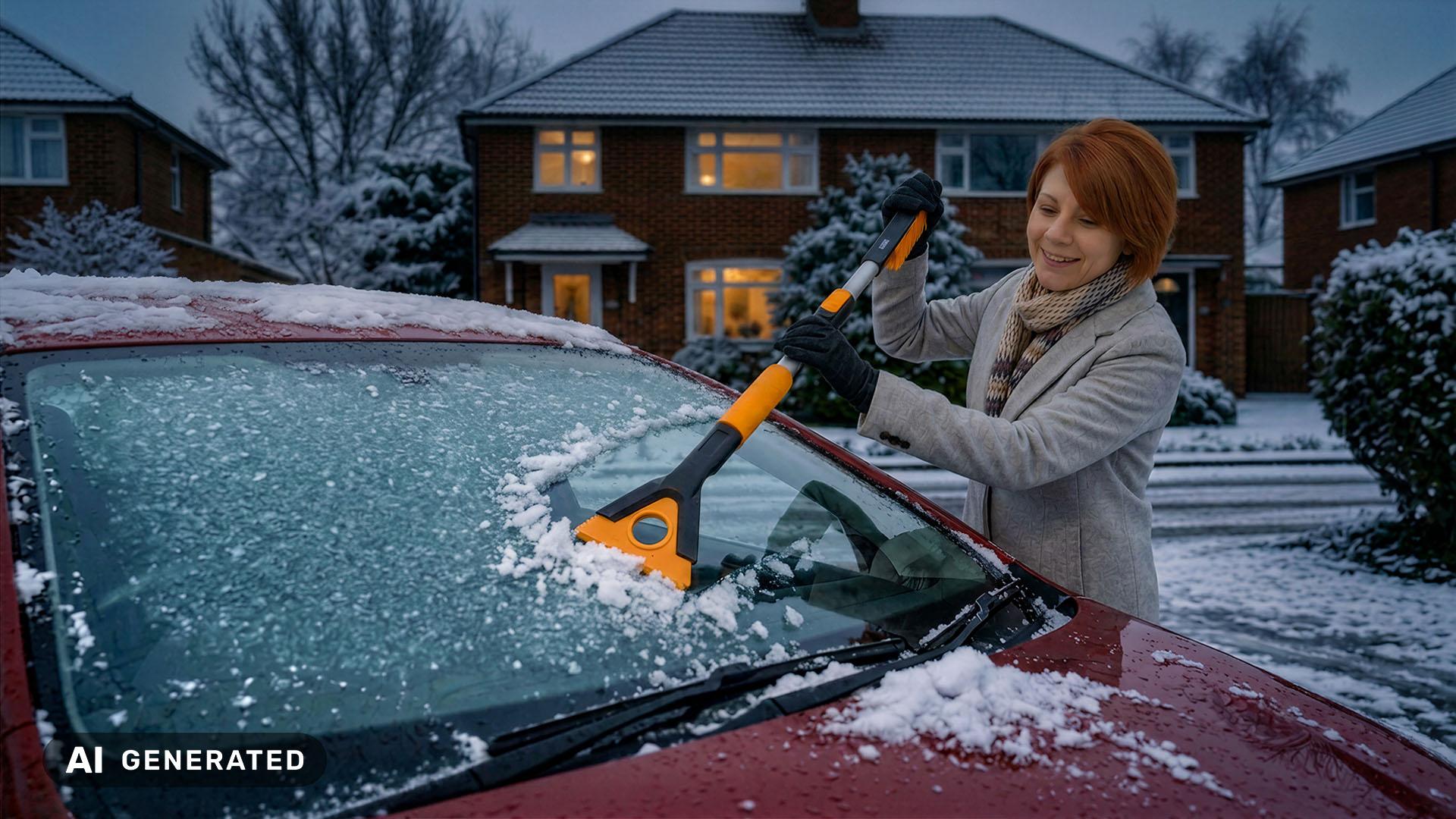 Halfords Telescopic Snow Broom with Scraper