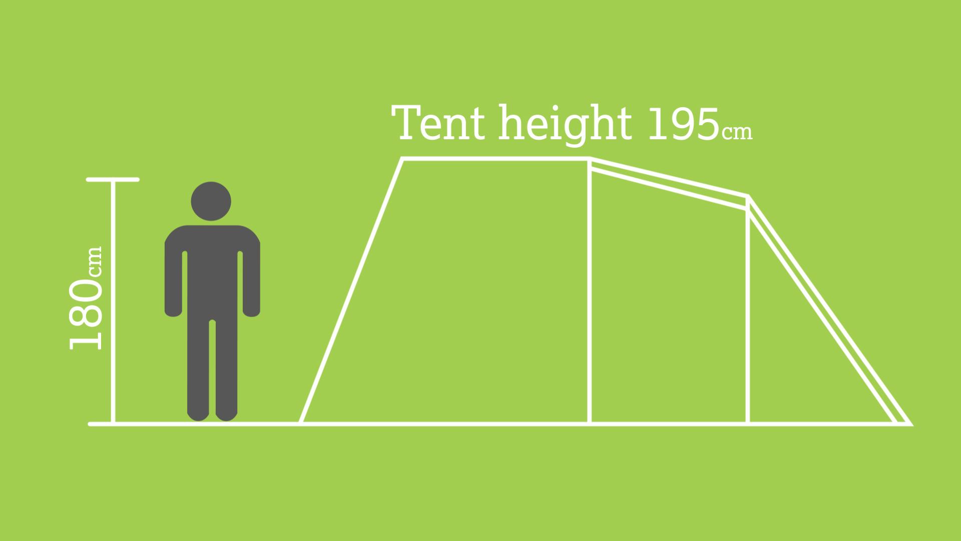 Halfords 4 Person Tunnel Tent with Canopy
