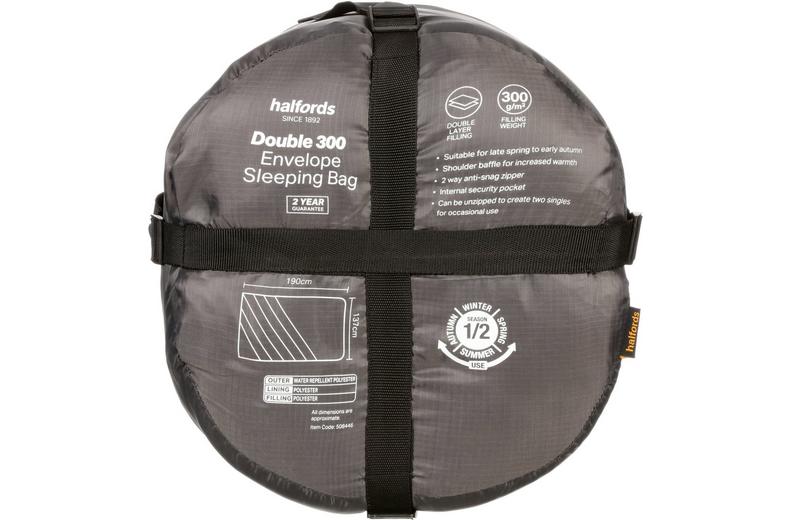 Halfords 210T Ripstop Double Garda Envelope 300 Sleeping Bag Halfords 210T Ripstop Double Garda Envelope 300 Sleeping Bag