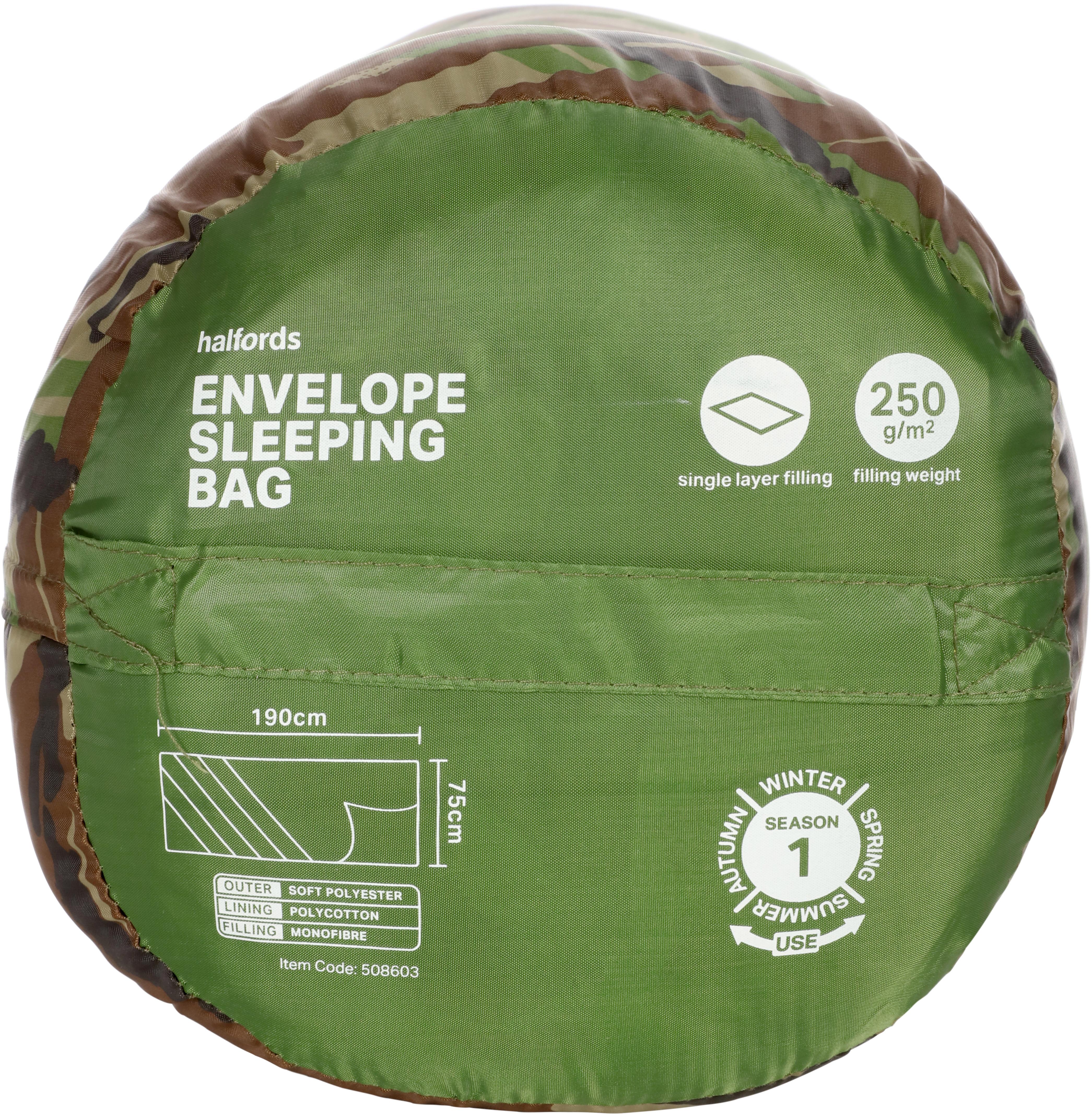 Halfords Camouflage Envelope Sleeping Bag