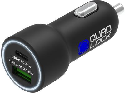 Quad Lock 48W Dual Car Charger - USB-C PD + USB-A QC3.0