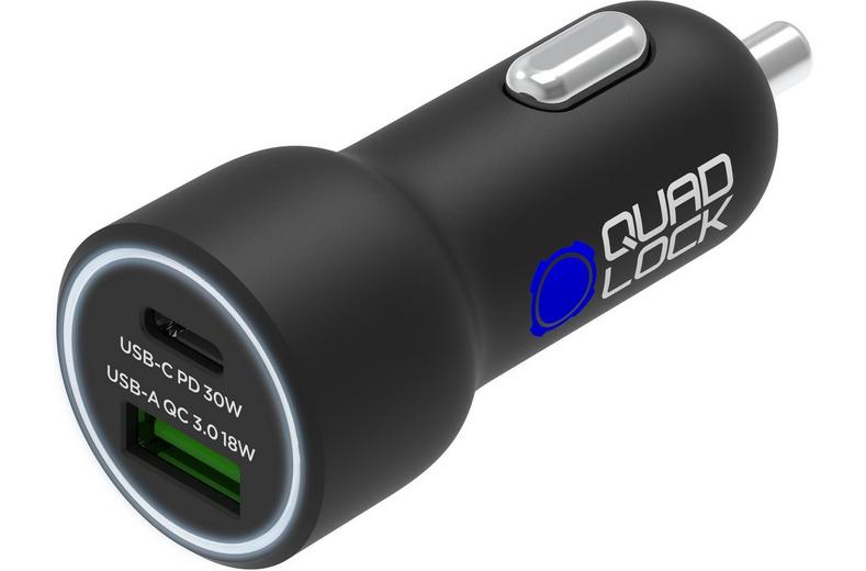 Quad Lock 48W Dual Car Charger - USB-C PD + USB-A QC3.0 Quad Lock 48W Dual Car Charger - USB-C PD + USB-A QC3.0