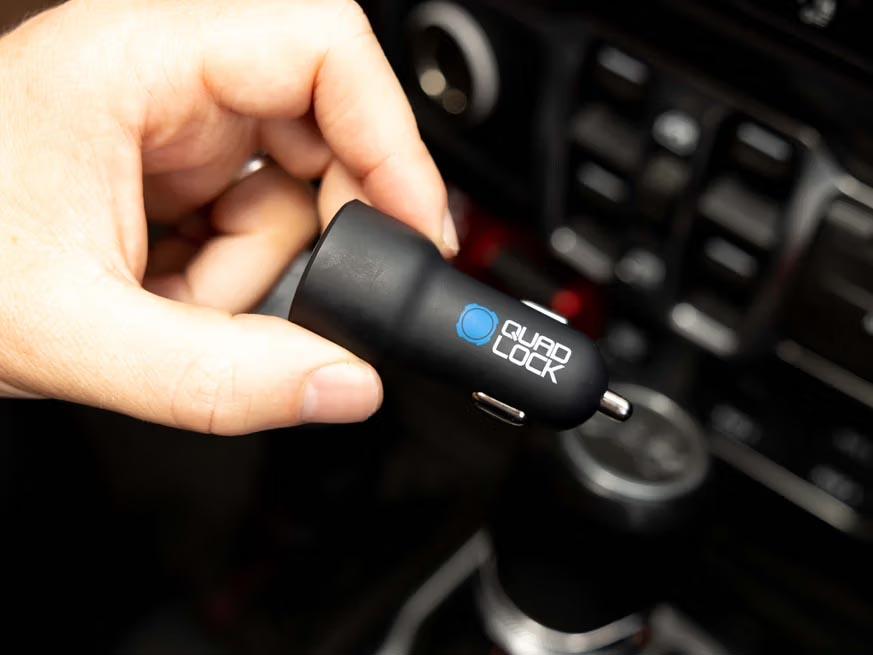 Quad Lock 48W Dual Car Charger - USB-C PD + USB-A QC3.0