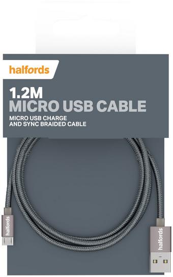 Halfords Micro USB Cable 1.2M