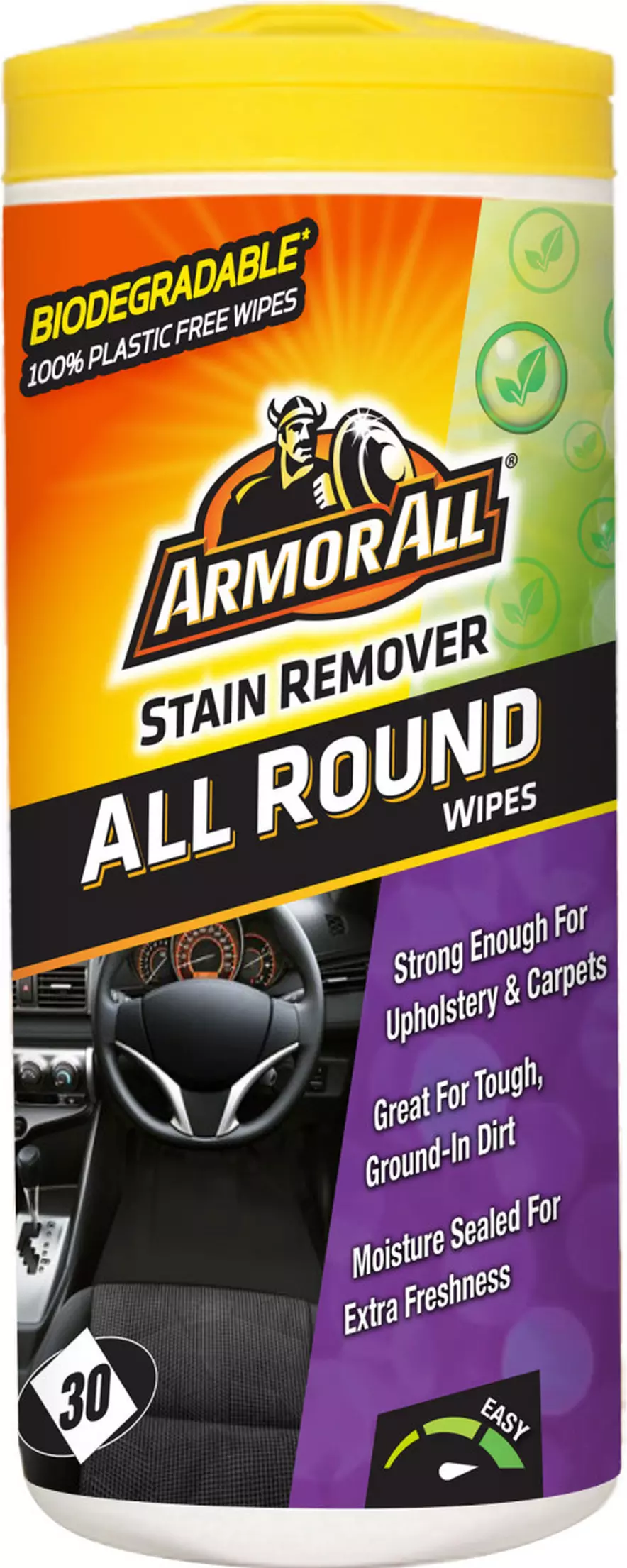 Armorall Carpet & Upholstery Cleaning Wipes for Fabric, Carpet & Floor Mats, 12 Wipes