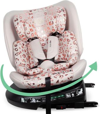 My Babiie MBCS200 Spin R129 Car Seat with Top Tether - Pink Leopard