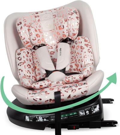 My Babiie MBCS200 Spin R129 Car Seat with Top Tether - Pink Leopard