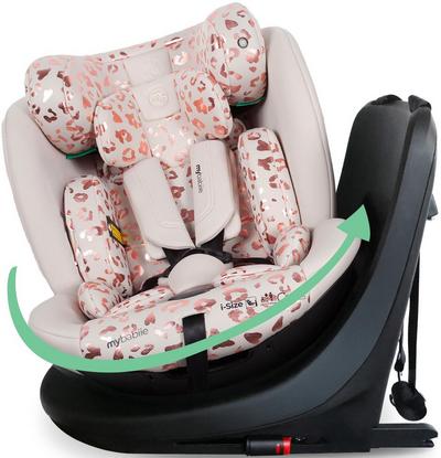 My Babiie MBCS300 Easy Spin R129 Car Seat with Top Tether - Pink Leopard