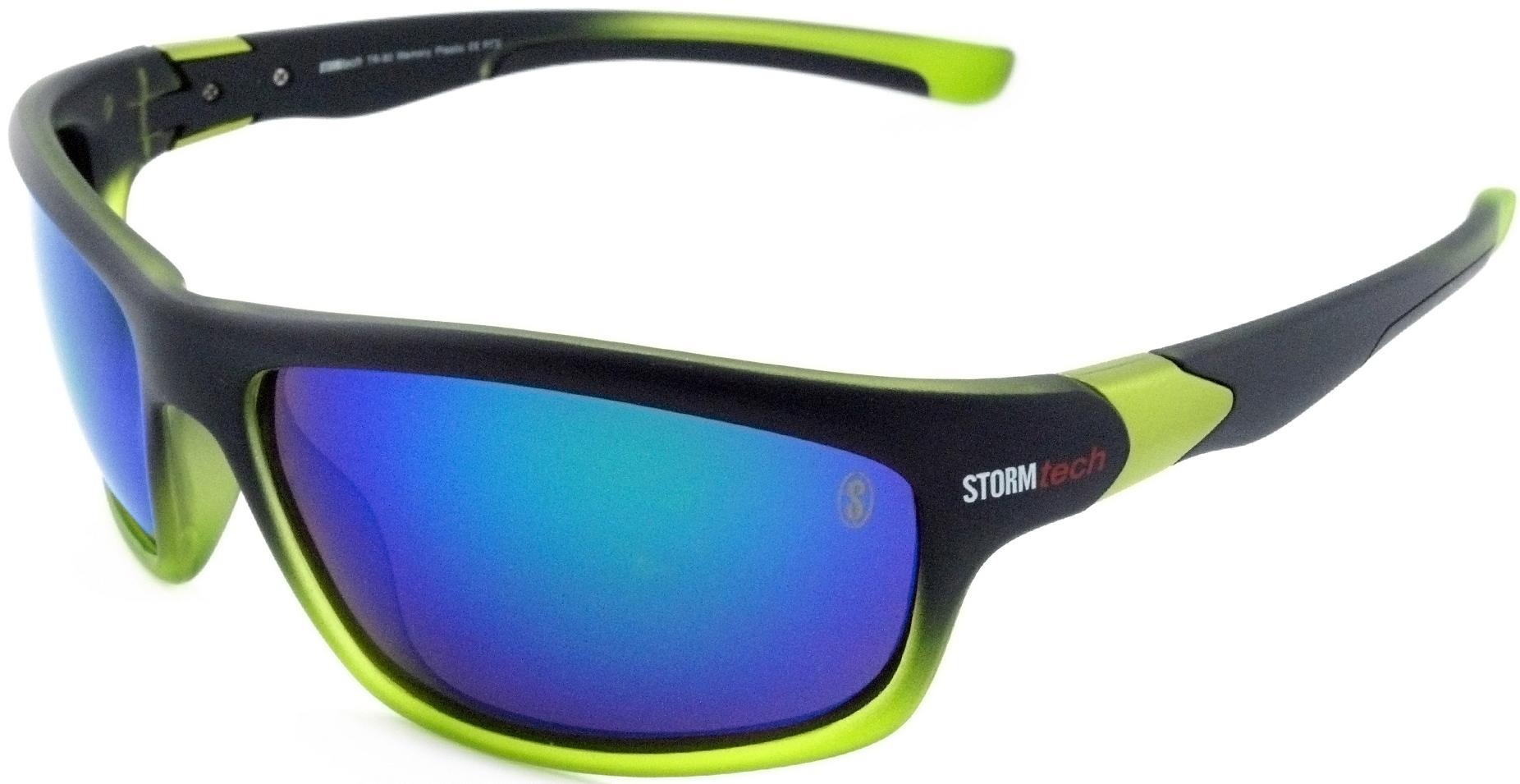 Stormtech Crete Sunglasses, Black/Green