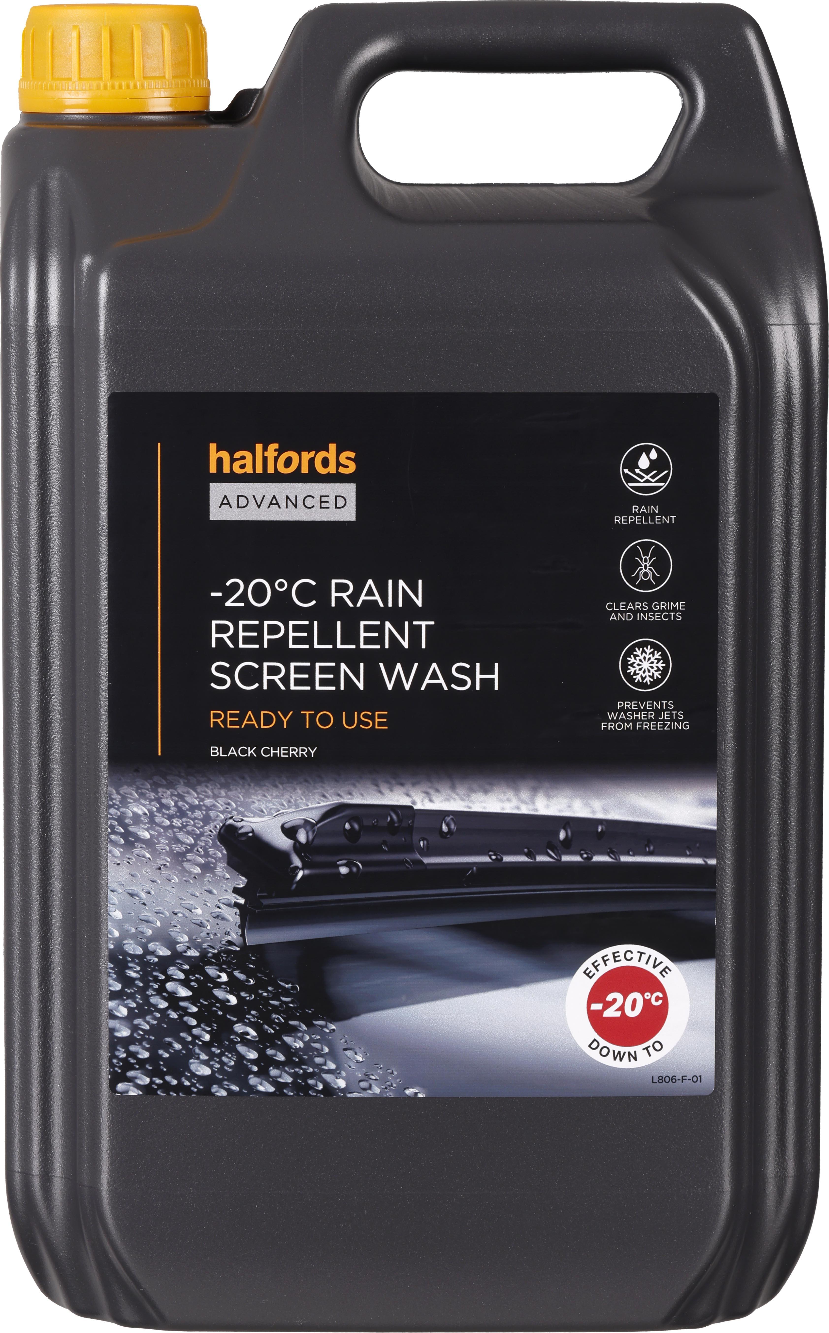 Halfords Advanced Black Cherry Rain Repellent -20°C Screenwash 5L