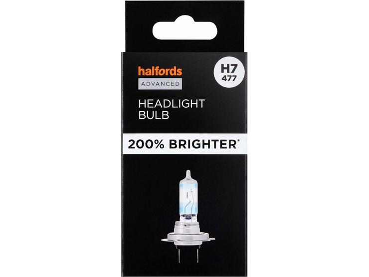 Halfords Advanced +200% Brighter H7 477 Headlight Bulb