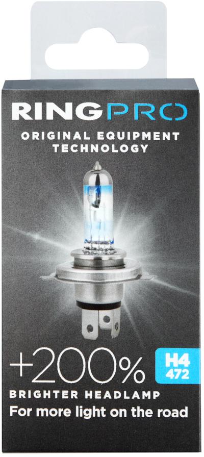 Ring Pro +200 Brighter H4 472 Headlight Bulb Halfords UK