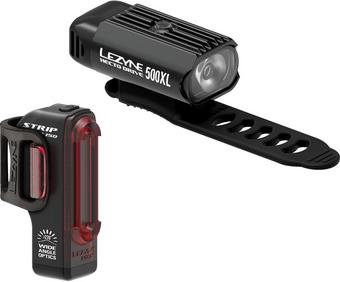 Lezyne Hecto Drive 500XL / Strip Bike Light Set, Black