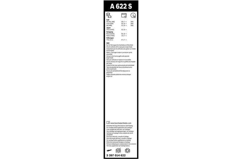 Bosch A622S Wiper Blades Aerotwin - Front Pair Bosch A622S Wiper Blades Aerotwin - Front Pair