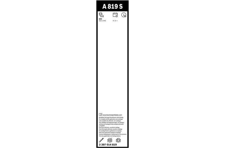 Bosch A819S Wiper Blades Aerotwin - Front Pair Bosch A819S Wiper Blades Aerotwin - Front Pair
