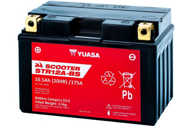 Yuasa STR12A-BS 12V MF VRLA Scooter Battery Yuasa STR12A-BS 12V MF VRLA Scooter Battery