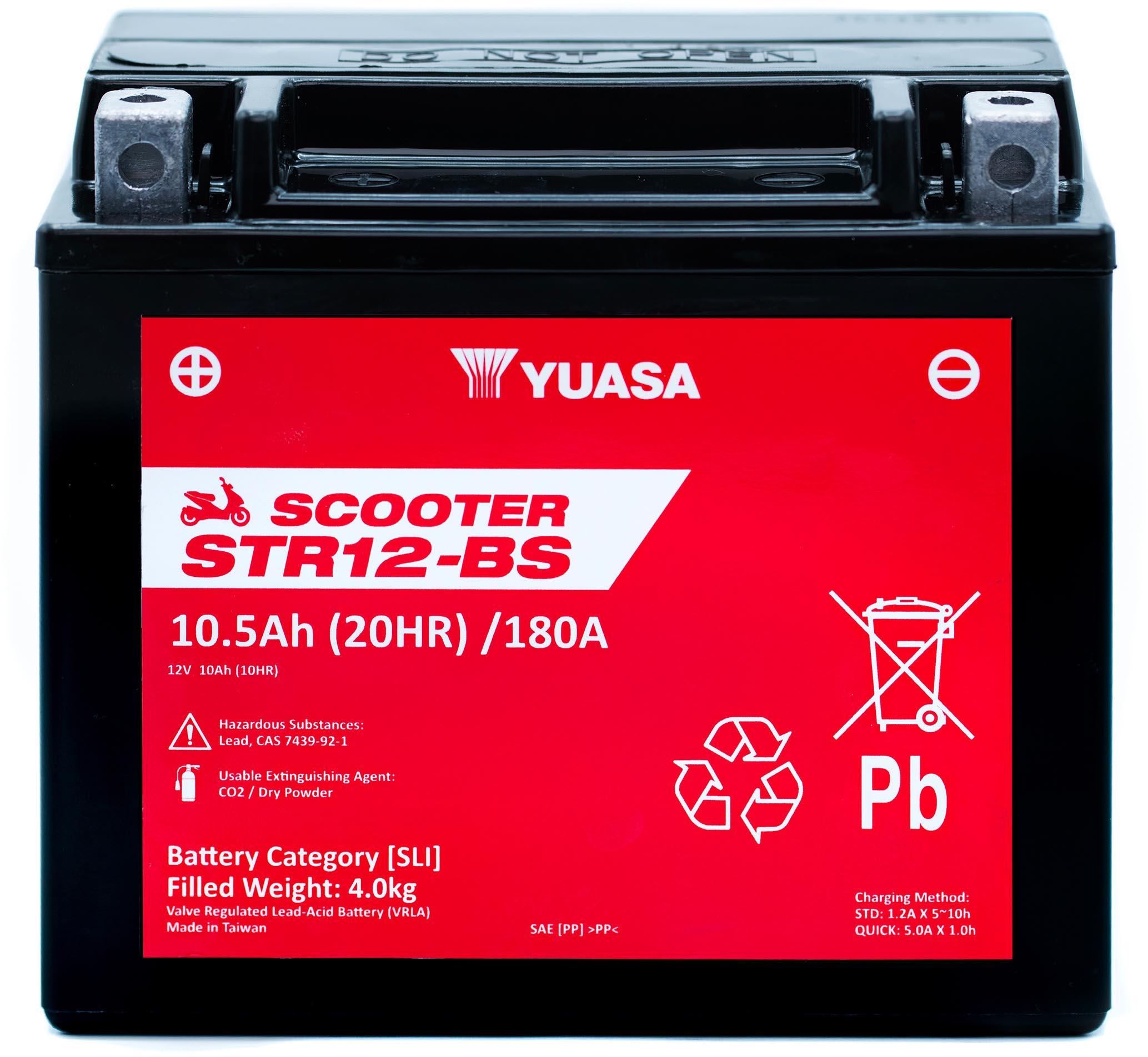 Yuasa STR12-BS 12V MF VRLA Scooter Battery
