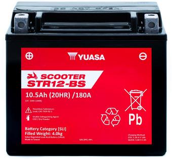 Yuasa STR12-BS 12V MF VRLA Scooter Battery