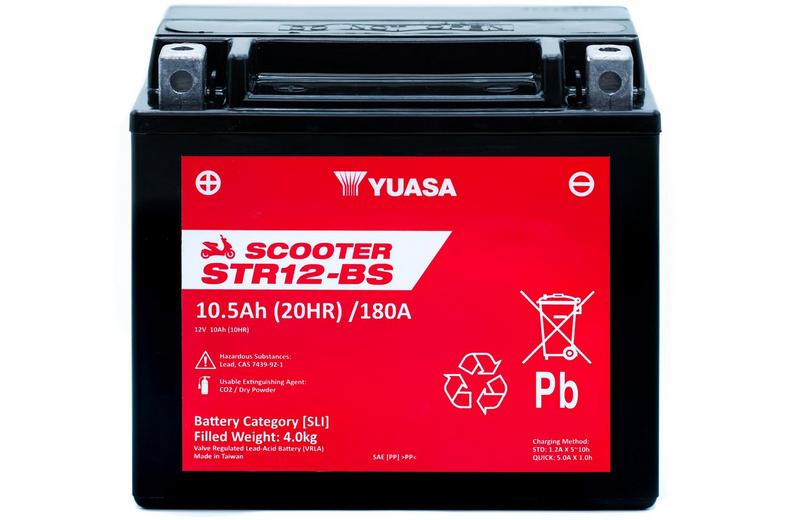 Yuasa STR12-BS 12V MF VRLA Scooter Battery Yuasa STR12-BS 12V MF VRLA Scooter Battery