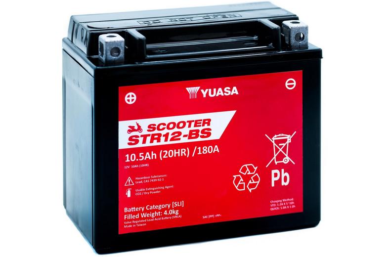 Yuasa STR12-BS 12V MF VRLA Scooter Battery Yuasa STR12-BS 12V MF VRLA Scooter Battery