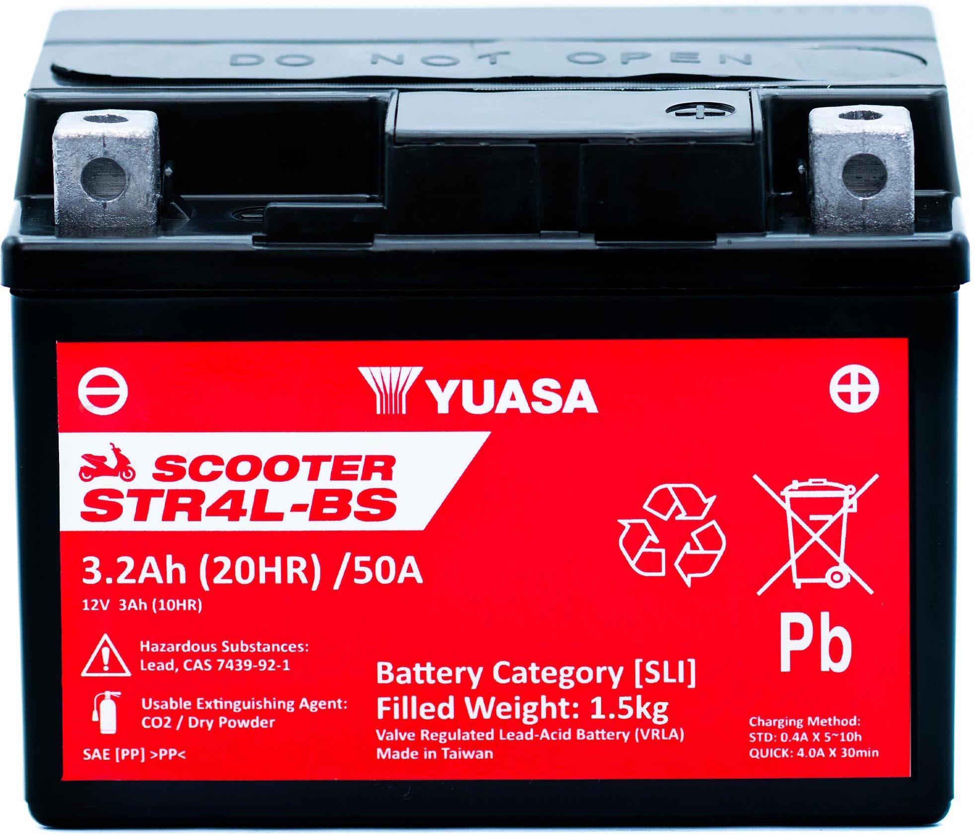 Yuasa STR4L-BS 12V MF VRLA Scooter Battery