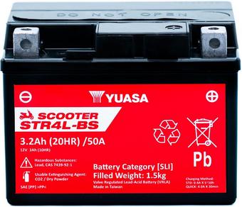 Yuasa STR4L-BS 12V MF VRLA Scooter Battery