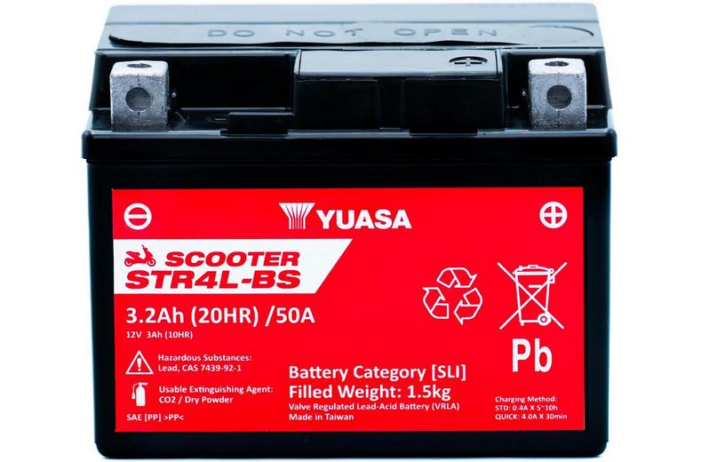Yuasa STR4L-BS 12V MF VRLA Scooter Battery Yuasa STR4L-BS 12V MF VRLA Scooter Battery