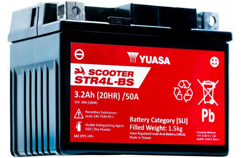 Yuasa STR4L-BS 12V MF VRLA Scooter Battery Yuasa STR4L-BS 12V MF VRLA Scooter Battery