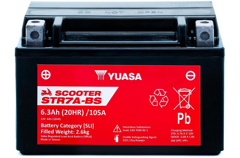 Yuasa STR7A-BS 12V MF VRLA Scooter Battery Yuasa STR7A-BS 12V MF VRLA Scooter Battery