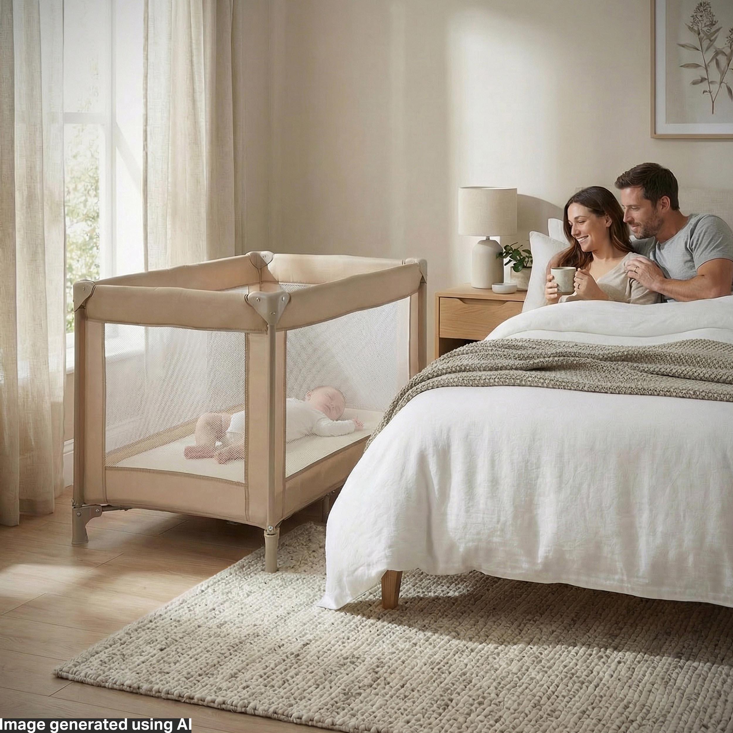 Red Kite Sleeptight Travel Cot Biscotti