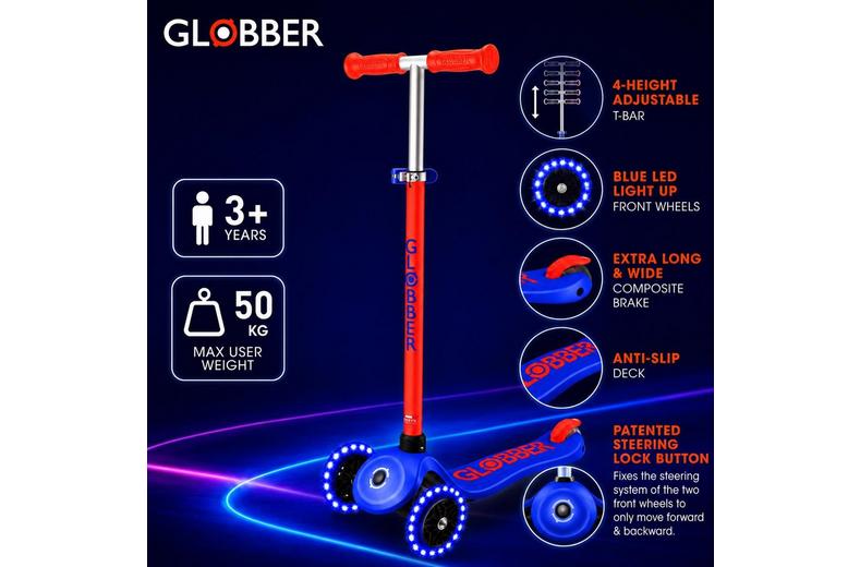 Globber Neon LED Scooter - Purple/Pink Globber Neon LED Scooter - Purple/Pink