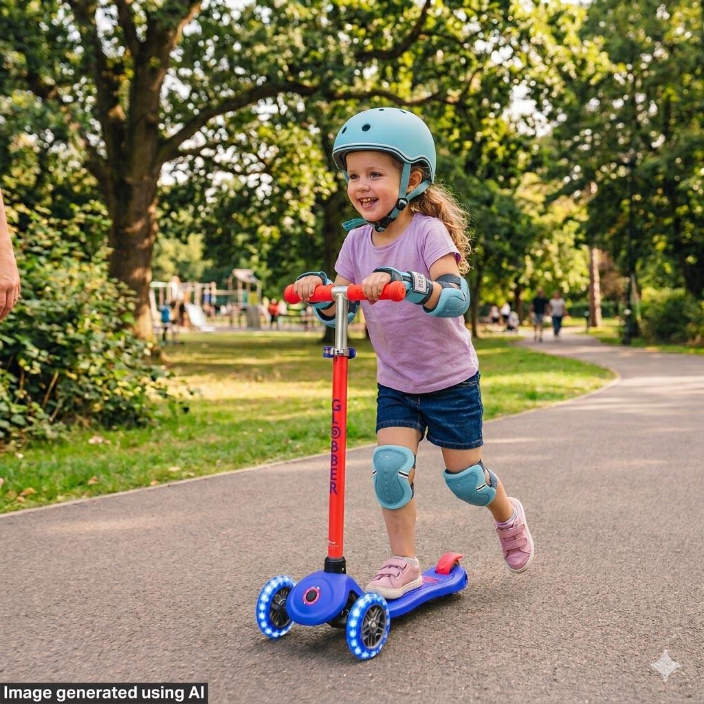Globber Neon LED Scooter - Purple/Pink
