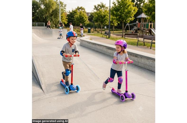 Globber Neon LED Scooter - Purple/Pink Globber Neon LED Scooter - Purple/Pink