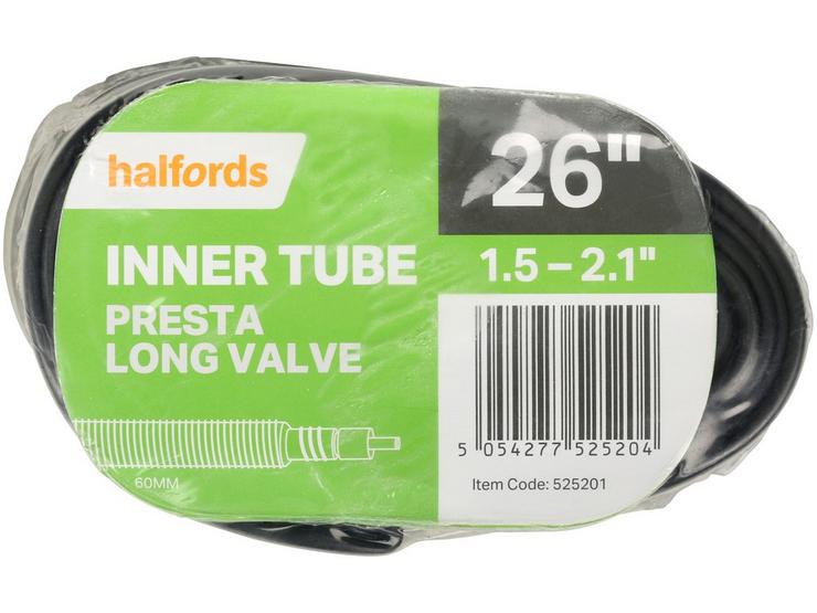 Halfords Presta Bike Inner Tube - 26 x 1.5 - 2.1 - Long Valve