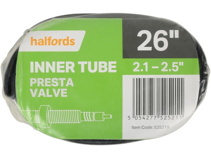 Halfords Bike Inner Tube, 26" x 2.1 - 2.5", Presta
