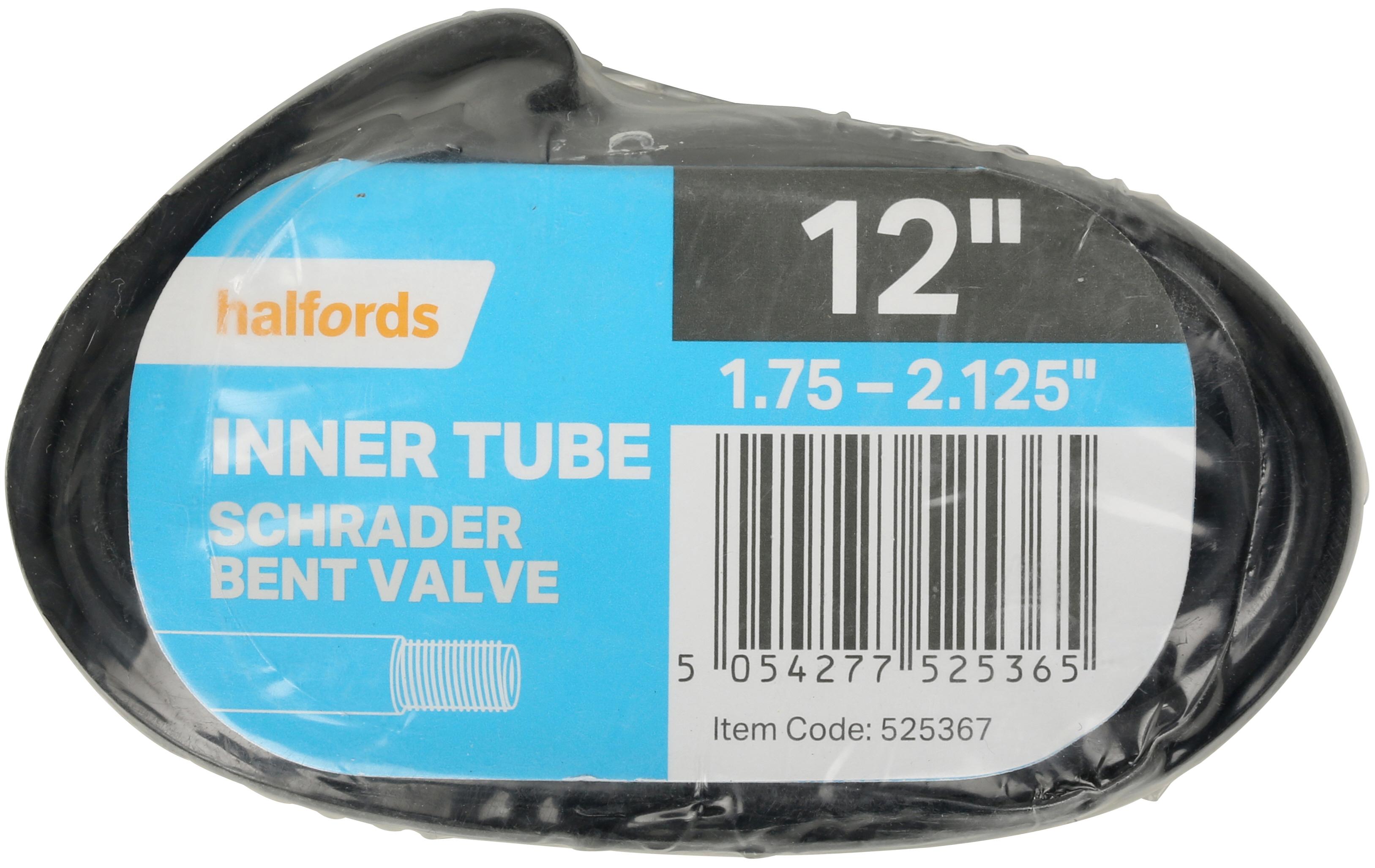 Halfords Schrader Inner Tube, 12 Inch X 1.75 - 2.125 Inch, Bent Valve