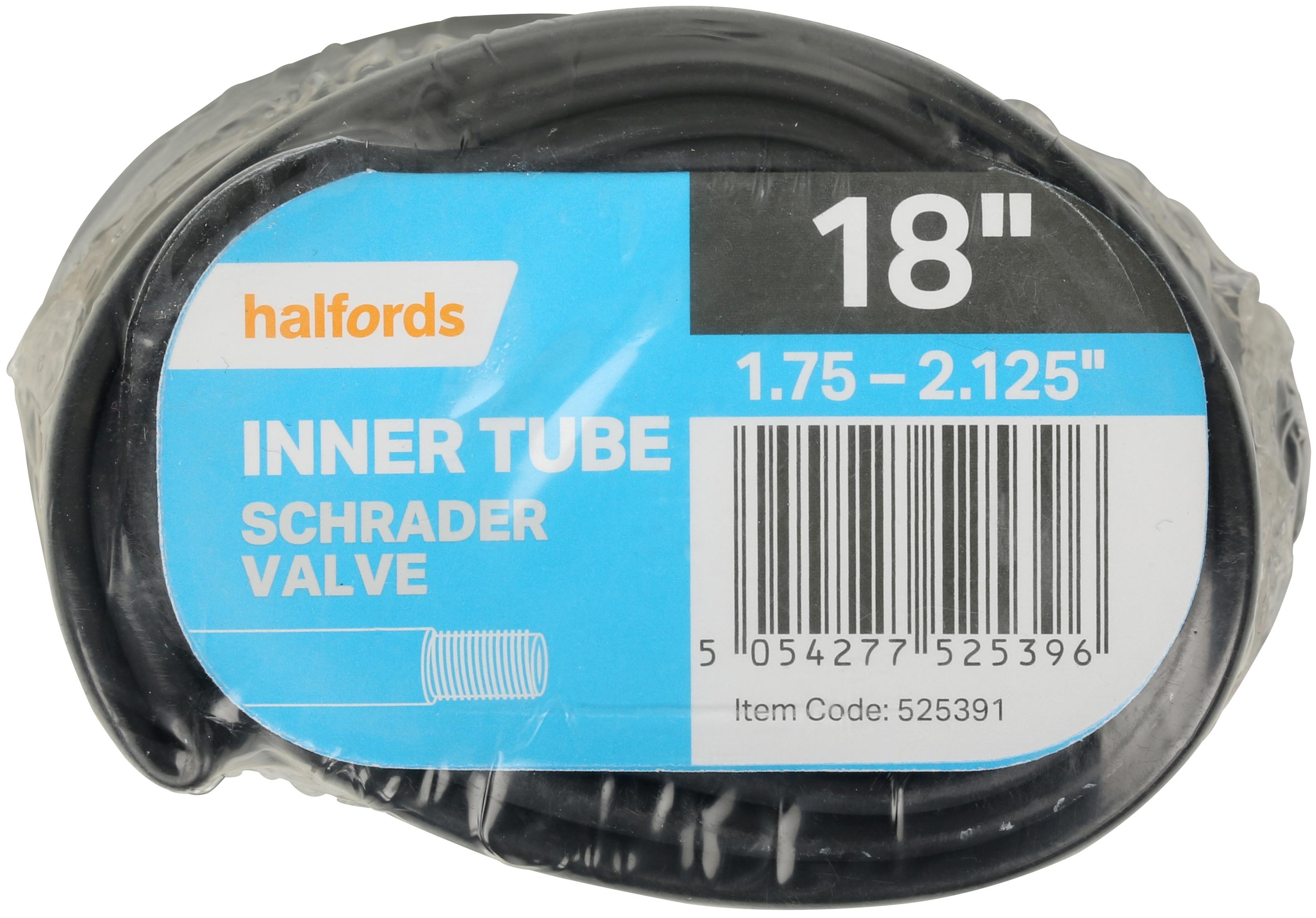 Halfords Bike Inner Tube, 18 Inch X 1.75 2.125 Inch, Schrader for