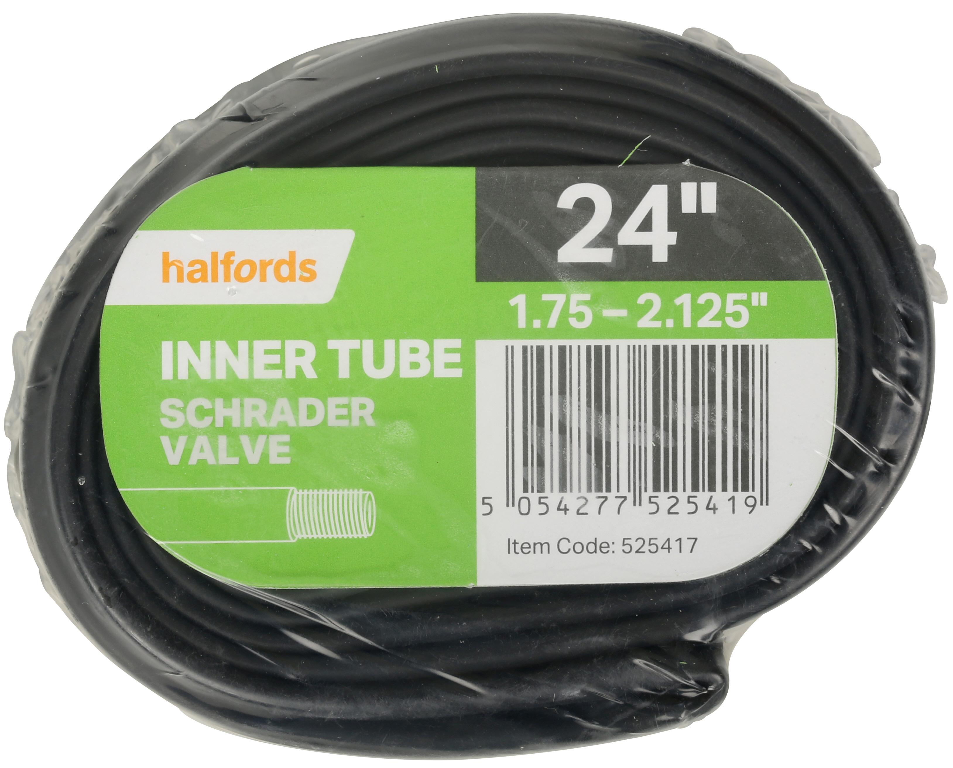 Halfords Bike Inner Tube, 24 Inch X 1.75 - 2.125 Inch, Schrader