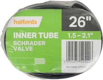 Halfords Bike Inner Tube, 26" x 1.5 - 2.1", Schrader