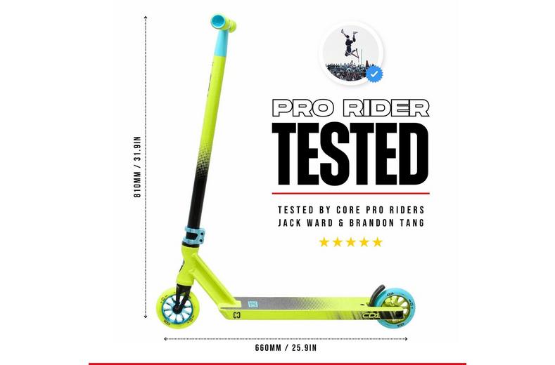 CORE CD1 Complete Stunt Scooter – Lime/Teal CORE CD1 Complete Stunt Scooter – Lime/Teal