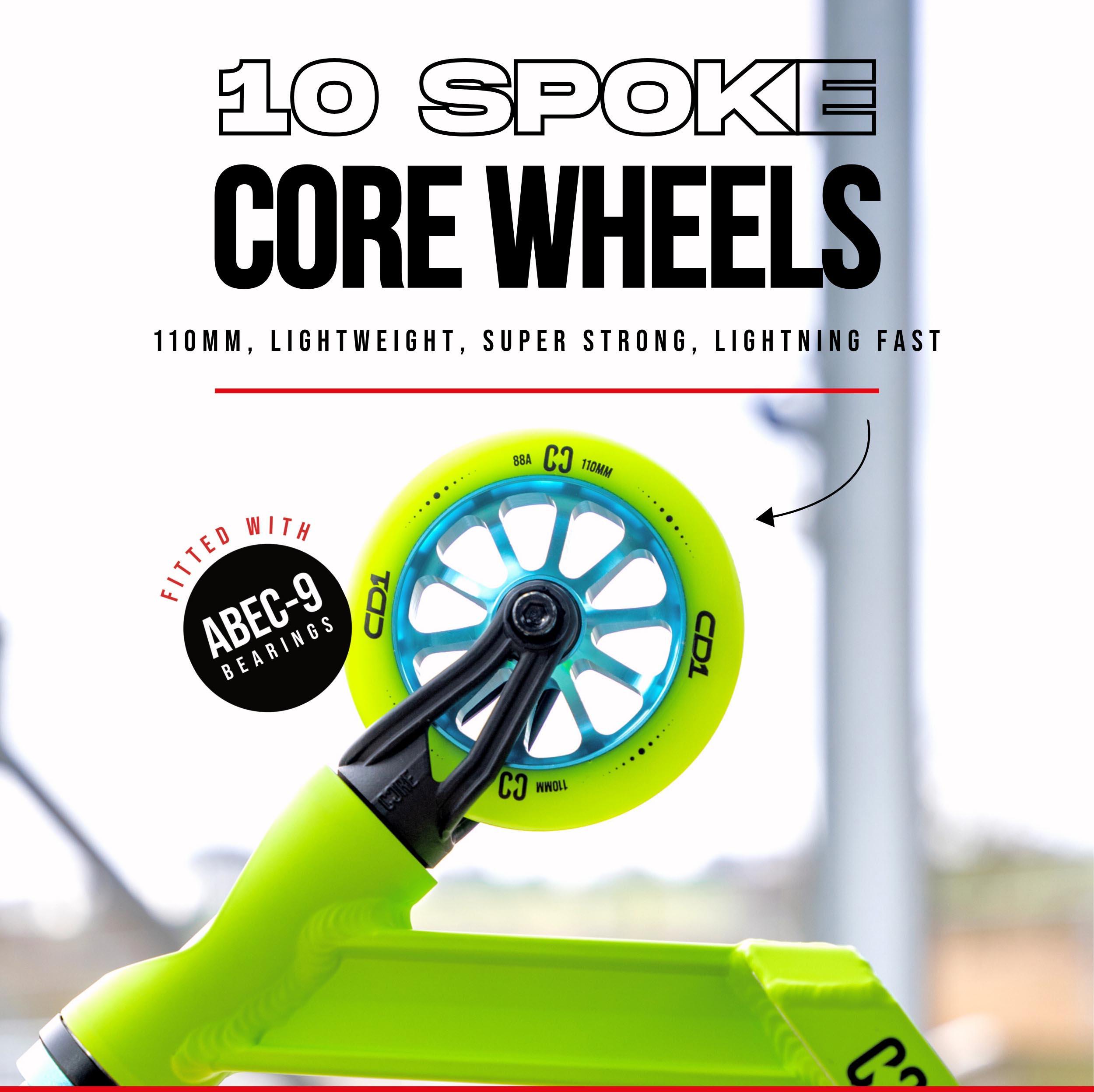 CORE CD1 Complete Stunt Scooter – Lime/Teal