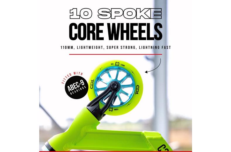 CORE CD1 Complete Stunt Scooter – Lime/Teal CORE CD1 Complete Stunt Scooter – Lime/Teal