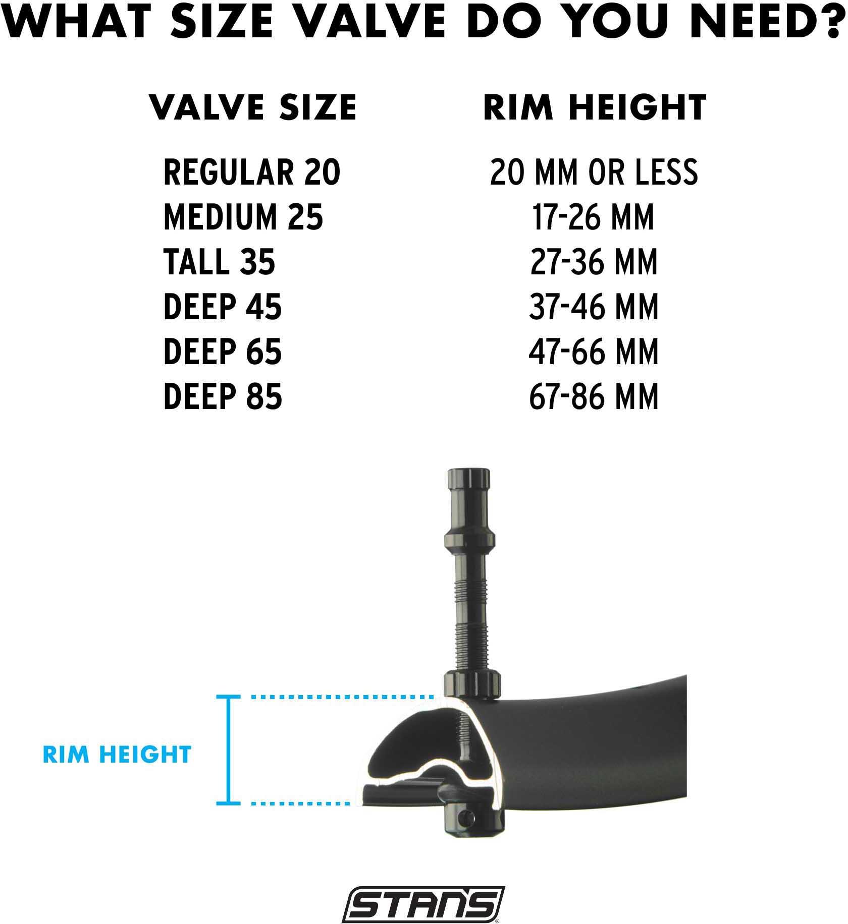 Stan's Universal+ Presta Tubeless Valves