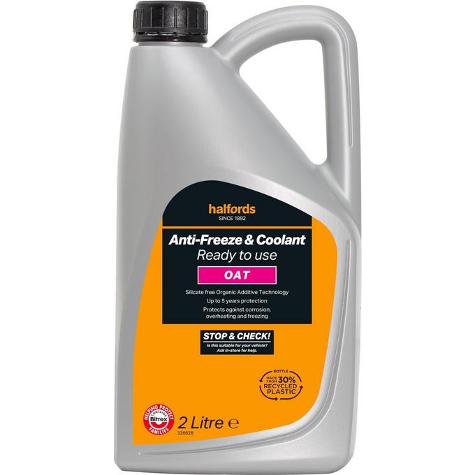 Halfords OAT Ready Mixed Antifreeze 2 Litres