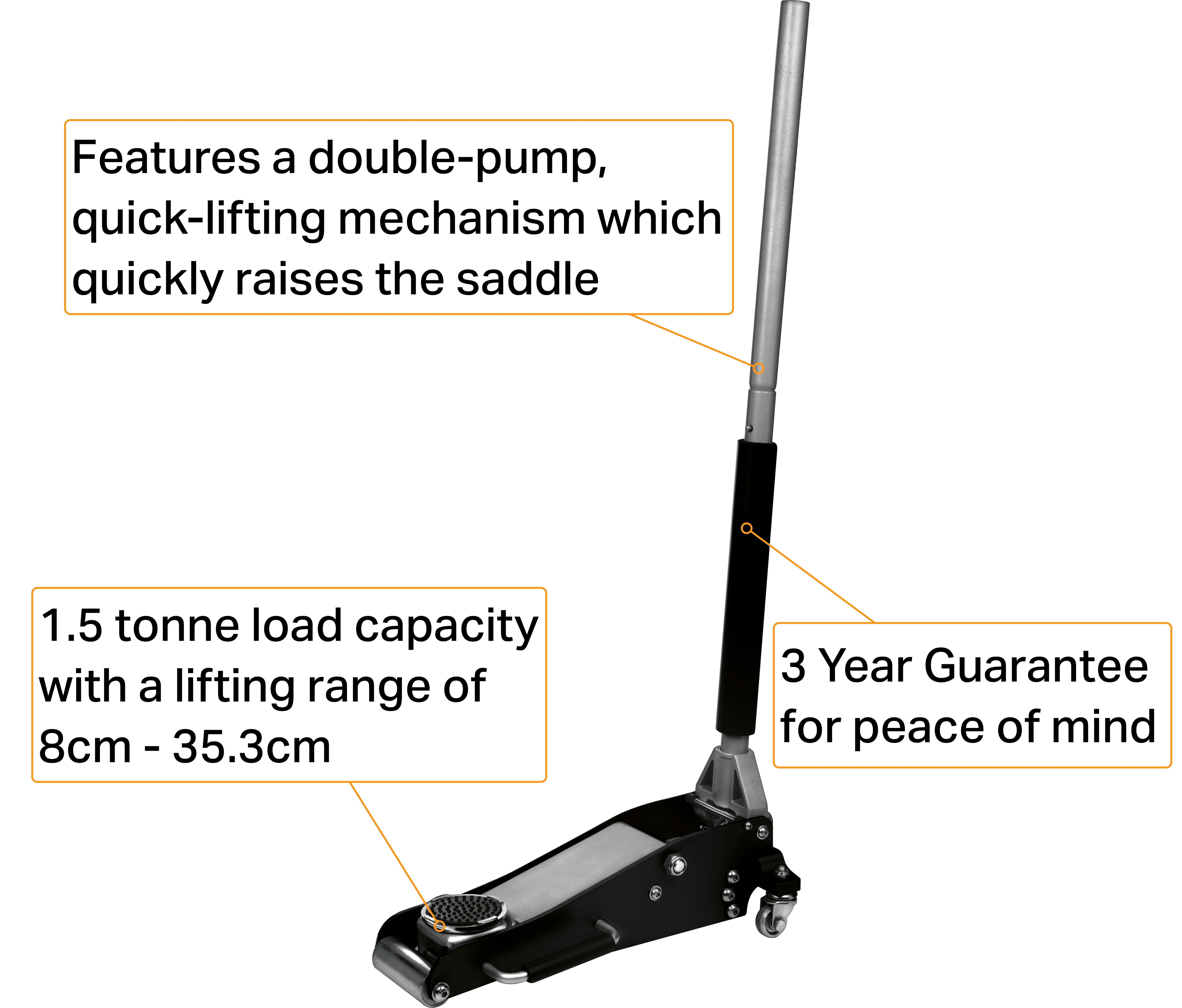 Halfords Advanced 1.5 Tonne Aluminium Trolley Jack
